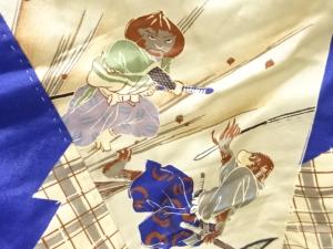 アンティーク　猿蟹合戦模様男児着物